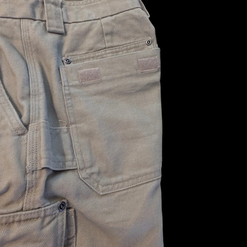 Duluth Dessert Khaki Tan Fire Hose Relaxed Fit Cotton Cargo Pants Men's 36x34